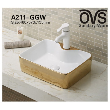 Popular Golden Color Basin Above Counter Bathroom Vanity